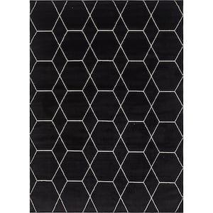 Trellis Frieze Black/Ivory 8 ft. x 11 ft. Geometric Area Rug