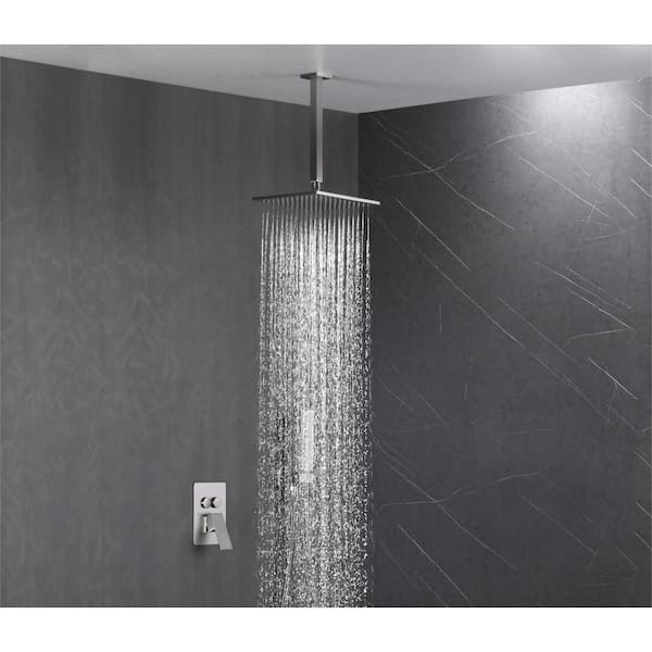 VANFOXLE Shower Faucets Sets Complete sale Chrome Shower System 10” Rainfall Shower