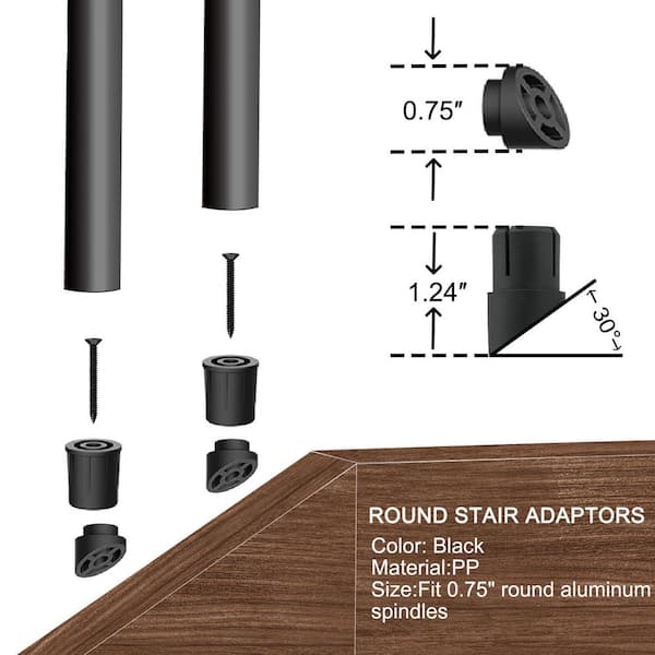Afoxsos 26 in. 3/4-Aluminum Deck Balusters Round Deck