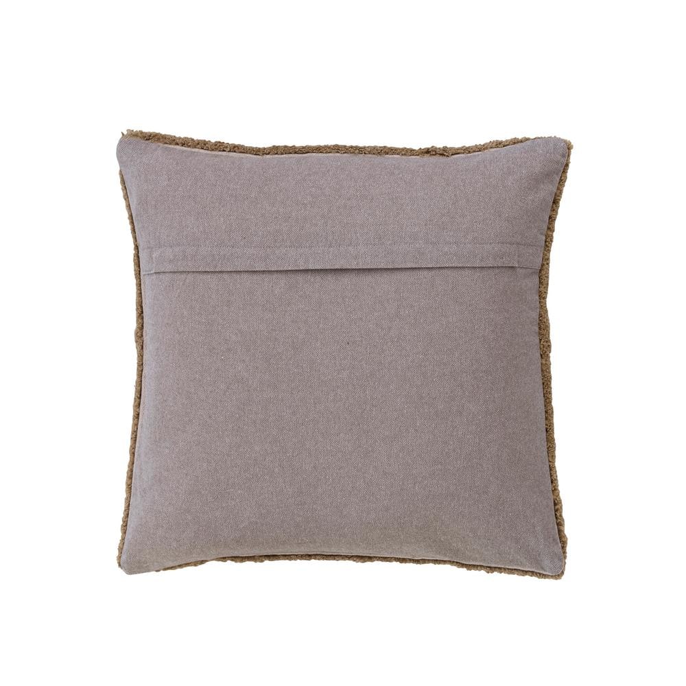 Mustard & Natural Cotton Tufted Square Throw Pillow