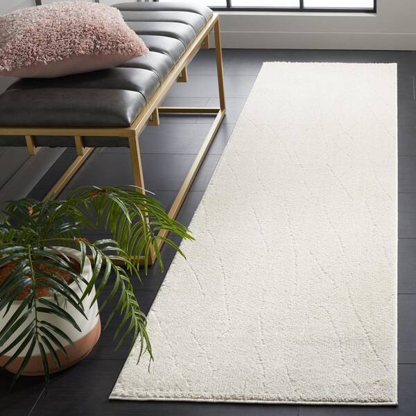 Melody 2 ft. x 10 ft. Ivory/Beige Abstract Diamond Runner Rug