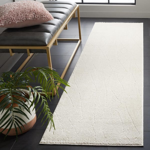 Melody 2 ft. x 12 ft. Ivory/Beige Abstract Diamond Runner Rug