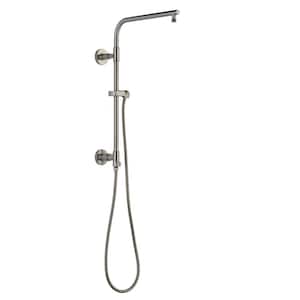 Emerge Round Contemporary 18 in. Column Shower Bar in Lumicoat Stainless