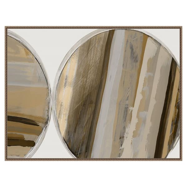 Amanti Art Rhythmic Circles III Neutral by Cartissi 1-Piece Floater Frame Canvas Giclee Abstract Art Print 32 in. x 42 in. W