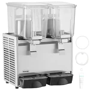 Commercial Beverage 27.2 Qt. 12 L x 2 Tanks Iced Tea Drink Machine 280-Watt 304 Stainless Steel Juice Dispenser