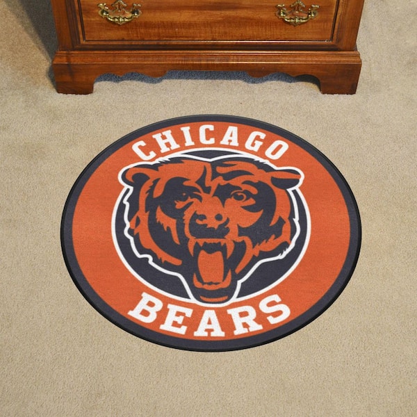 NFL Chicago Bears Navy 2 ft. x 2 ft. Round Area Rug