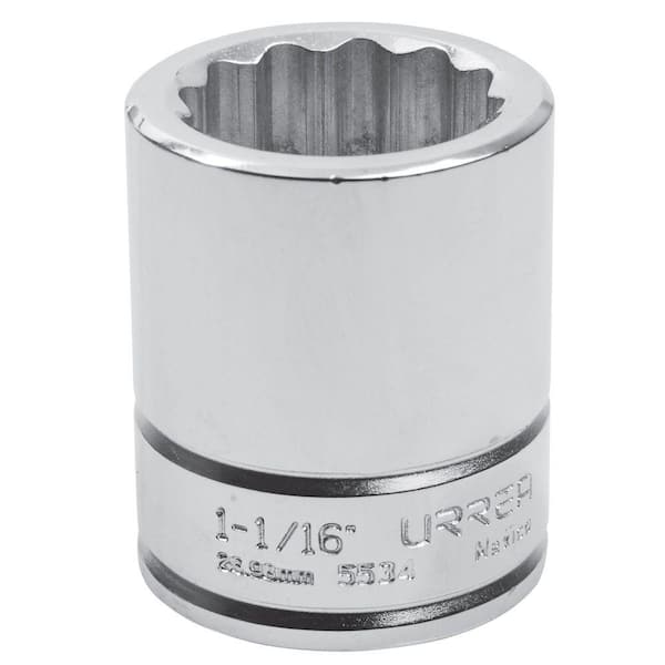 URREA 3/4 in. Drive 12 Point 1 in. Chrome Socket