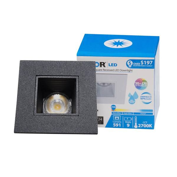 DQR 2 in. 3000K Remodel or New Construction Integrated LED Recessed Downlight Kit with Baffle Trim in Black