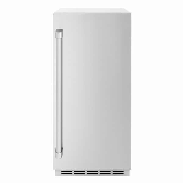 ZLINE Kitchen and Bath Touchstone 15 in. 75 lb. Full Size Ice Cubes Per Day Ice Maker with Drain Pump and Solid Stainless Steel Door