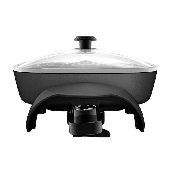 BLACK+DECKER 180 sq. in. Black Electric Skillet with See-Through Lid