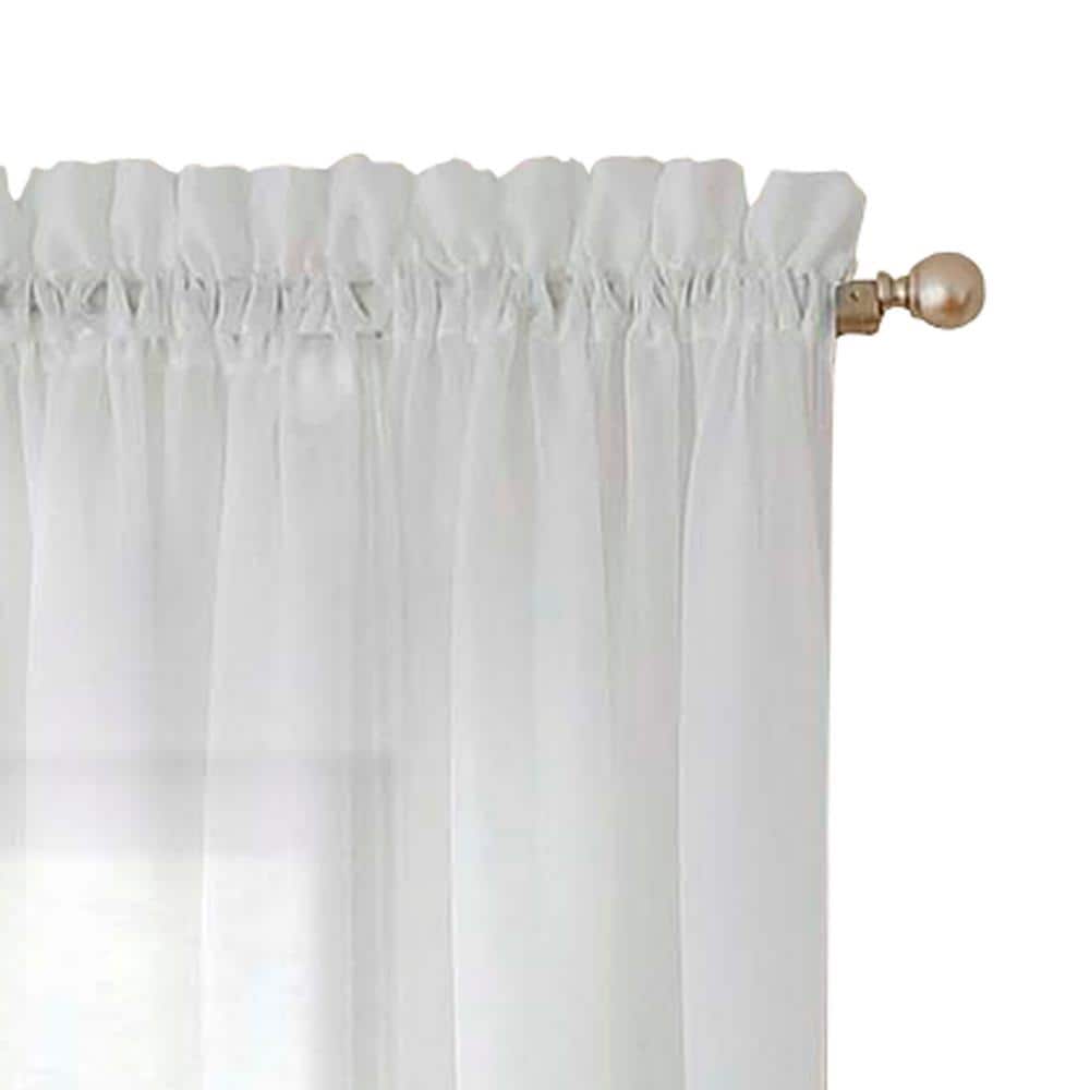 White Sheer Rod Pocket Cotton Polyester Window Panels