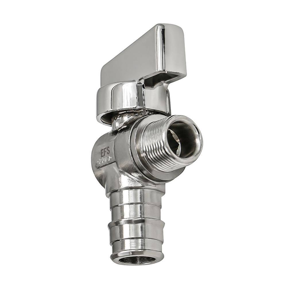 1/2 in. F1960 PEX x 3/8 in. OD COMP Quarter Turn Angle Compact Supply Stop valve Lead Free Chrome Plated Brass price history on PriceWatchPro