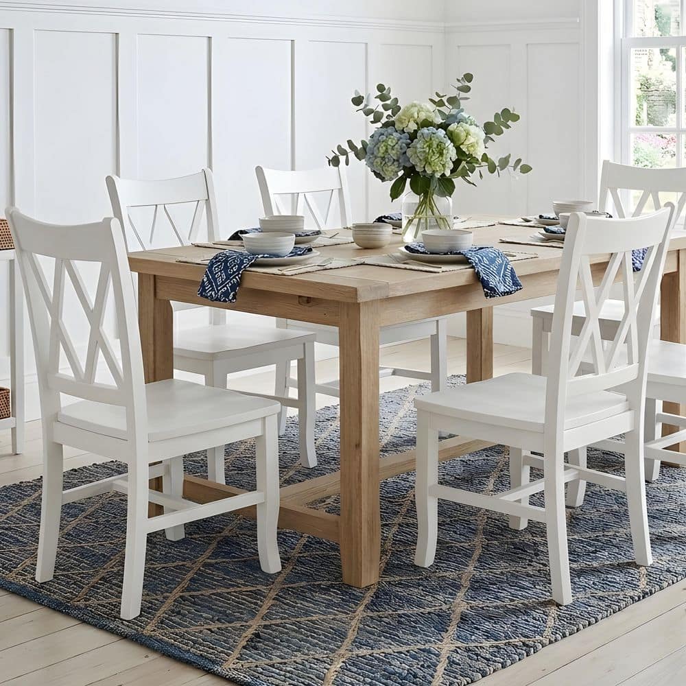 International Concepts Pure White Wood Double X-Back Dining Chair