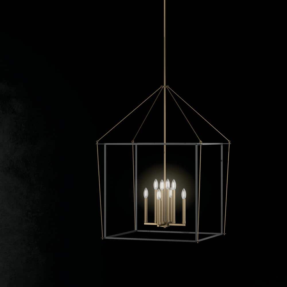 Champagne Bronze 8-Light Modern Taper Candle Pendant