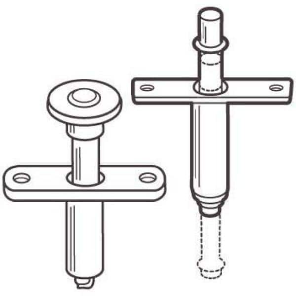 Prime-Line N 7394 – Lot De 2 Pivots Et Guide Pour Porte Pliante – Nylon, Tige Acier – Diamètre 9,5 Mm