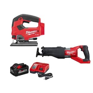 M18 FUEL 18V Lithium-Ion Brushless Cordless Jig Saw w/SAWZALL & 8.0ah Starter Kit