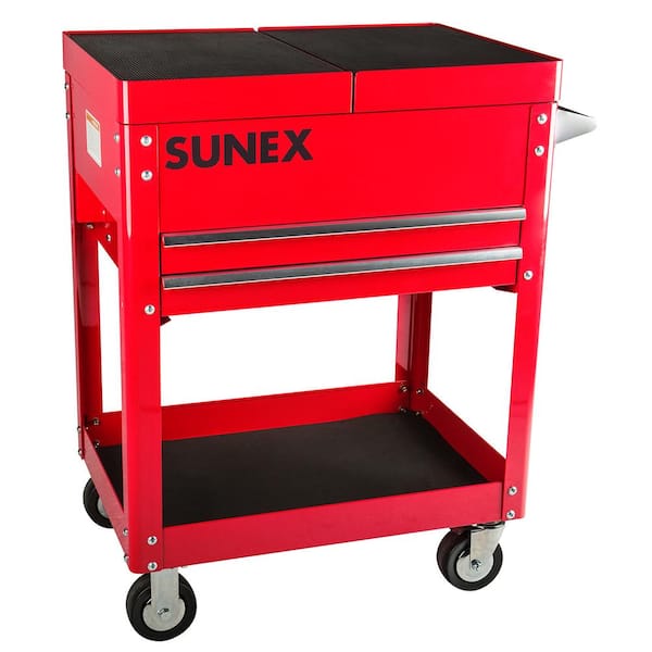 SUNEX TOOLS 23 in. Compact Slide Top Utility Cart - Red