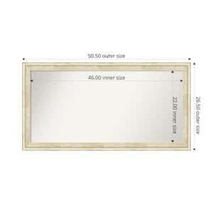 Country White Wash 50.5 in. x 26.5 in. Custom Non-Beveled Wood Framed Bathroom Vantiy Wall Mirror