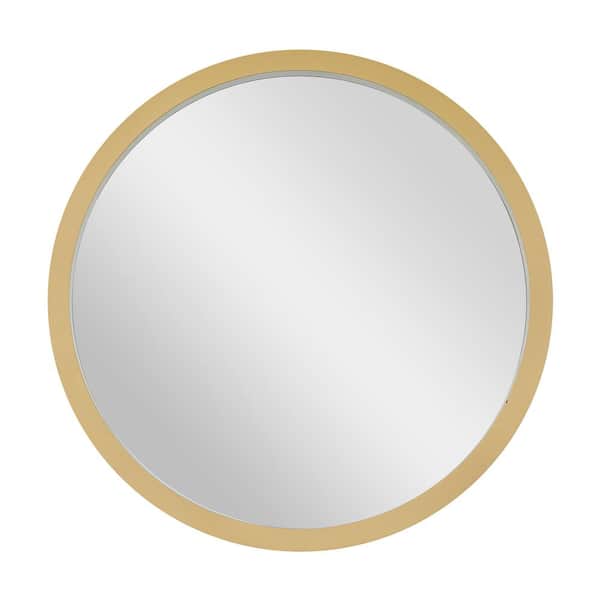 Litton Lane 30 in. x 30 in. Round Framed Gold Wall Mirror