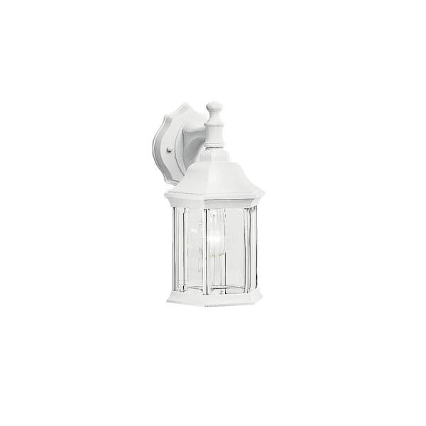 KICHLER Chesapeake 11.75 in. 1-Light White Outdoor Hardwired Wall Lantern Sconce with No Bulbs Included (1-Pack)