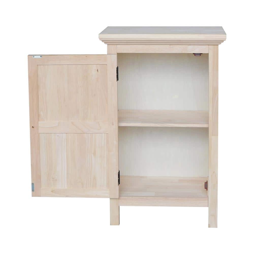 Light Wood Nautical Accent Cabinet with Adjustable Shelving