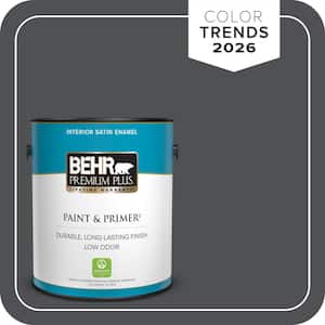 1 gal. #PPU18-01 Cracked Pepper Satin Enamel Low Odor Interior Paint & Primer