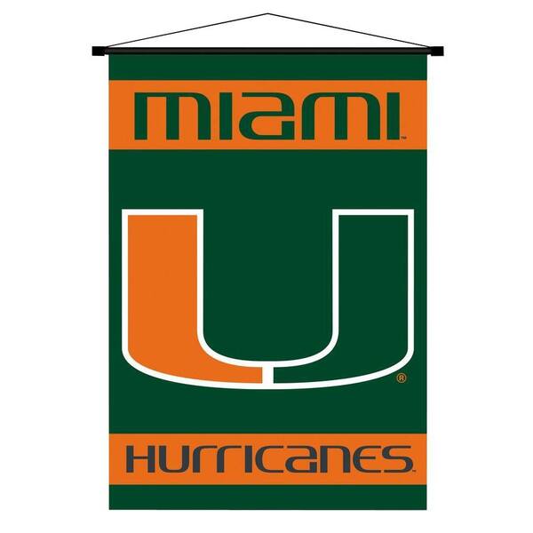 BSI Products NCAA Miami Hurricanes Indoor 3 ft. 3 in. x 2 ft. 3 in. Banner Scroll