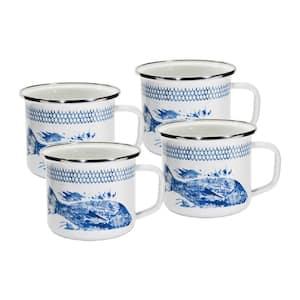 24 oz. Fish Camp Enamelware Grande Mugs (Set of 4)