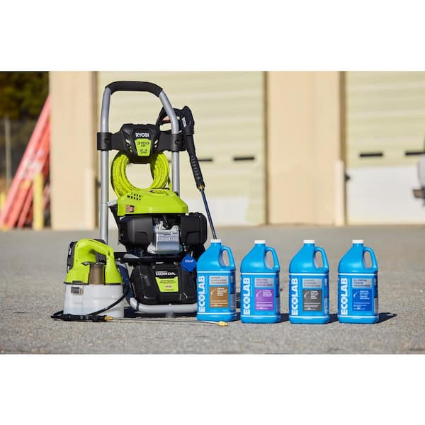 ECOLAB - 1 Gal. All Purpose Premium Pressure Wash Concentrate, Removes Stains on Patios, Cars, Wood and Utility Trailers