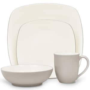 Colorwave Sand 4-Piece (Tan) Stoneware Square Place Setting, Service for 1