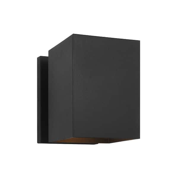 Generation Lighting Pohl Small 1-Light Textured Black StoneStrong Dark Sky Outdoor Wall Lantern