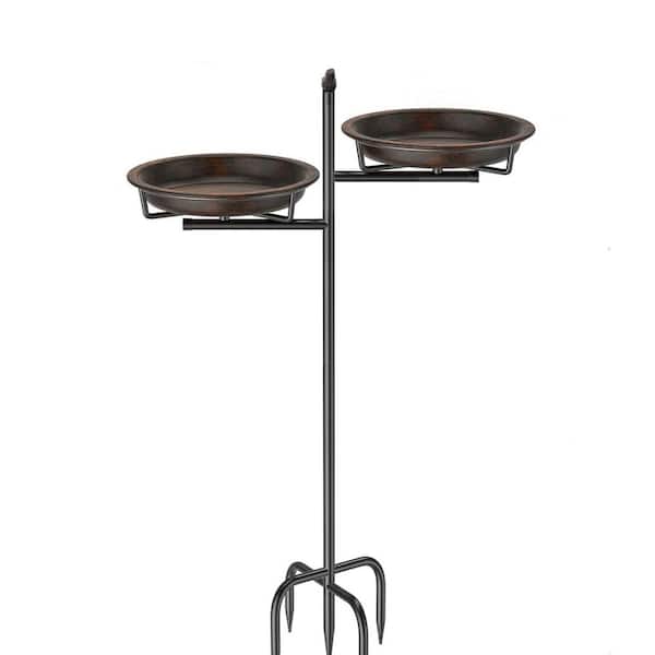 FAWEY TRED INC 46.3 Inch Iron Bird Bath for Outside, Freestanding Birdbaths Feeder Bowl