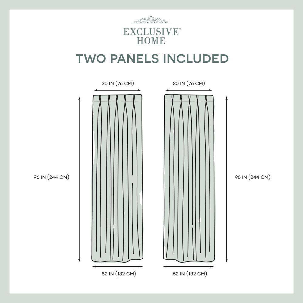 Charcoal Blackout Pinch Pleat Linen-Blend Curtain Panels