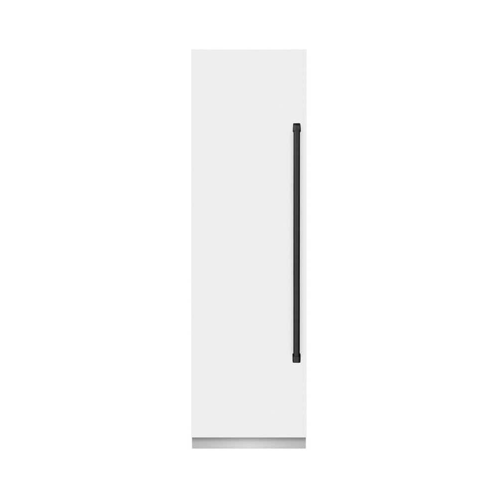 24 in. 12.4 cu. ft. Upright Column Freezer in White Matte with Graphite Gray Interior and Matte Black Accents