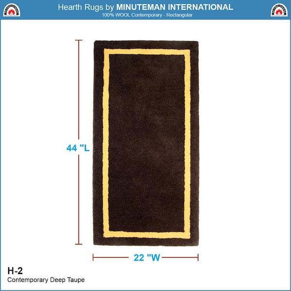 2 ft. x 4 ft. Contemporary Rectangular Hearth Rug, Deep Taupe