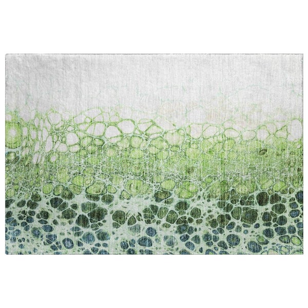 Dream Shag Premium Machine Washable Abstract ADS707 Aloe 2 ft. x 3 ft. Accent Rug
