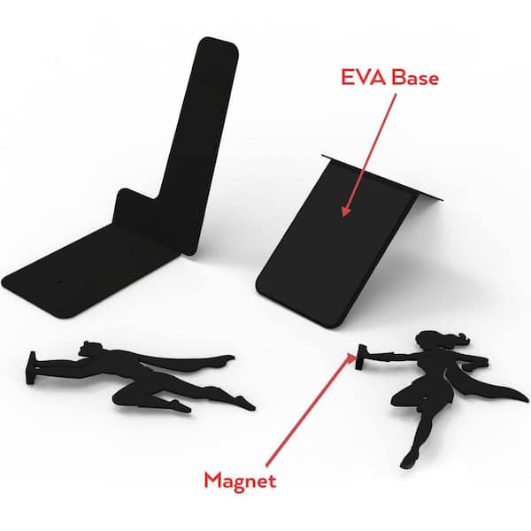 A Pair of Black Super Hero Hidden Metal Bookend HDB46JMVFN - The