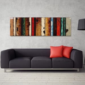 22 in. x 72 in. "Rustic Flow 1" Mixed Media Iron Hand Painted Dimensional Wall Art