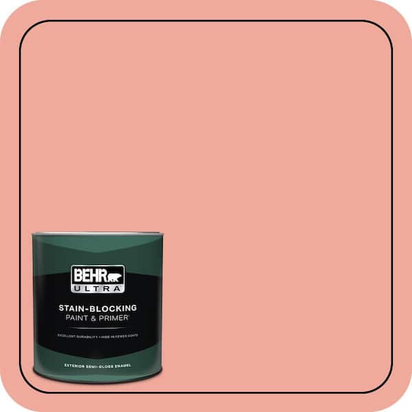 BEHR ULTRA 1 qt. #200D-4 Powdered Petals Semi-Gloss Enamel Exterior Paint & Primer