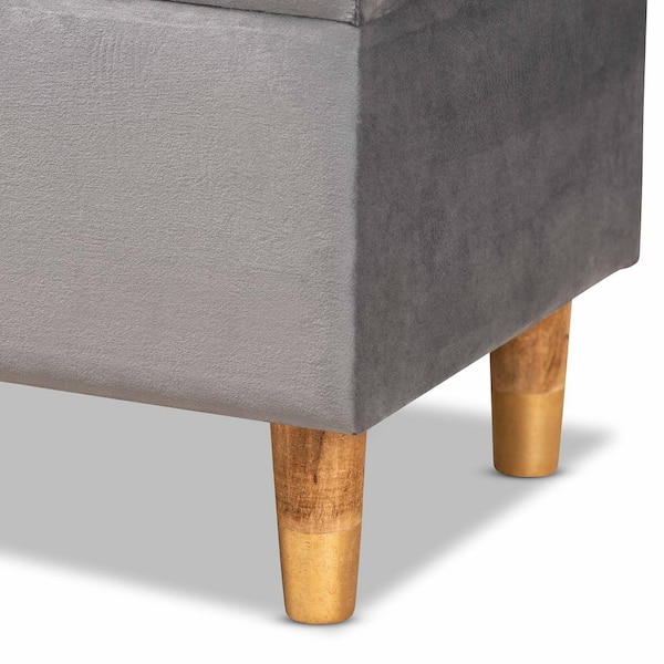 Baxton Studio Elias Grey and Oak Storage Ottoman 178 11318 HD