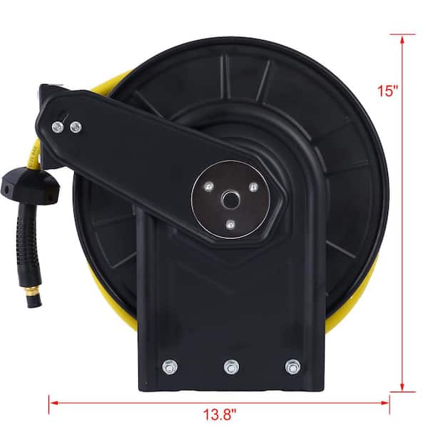 3/8 in. x 50 ft. 300 PSI Retractable Air Hose Reel in Yellow
