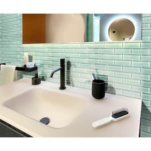 Aqua 11.9 in. x 11.9 in. Polished Glass Mosaic Tile (4.92 sq. ft./Case)
