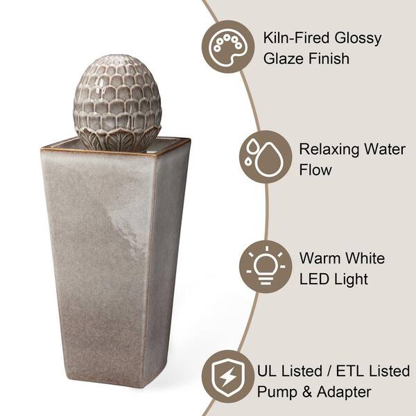 Glitzhome 35.75 in. H Oversized Sand Beige Artichoke