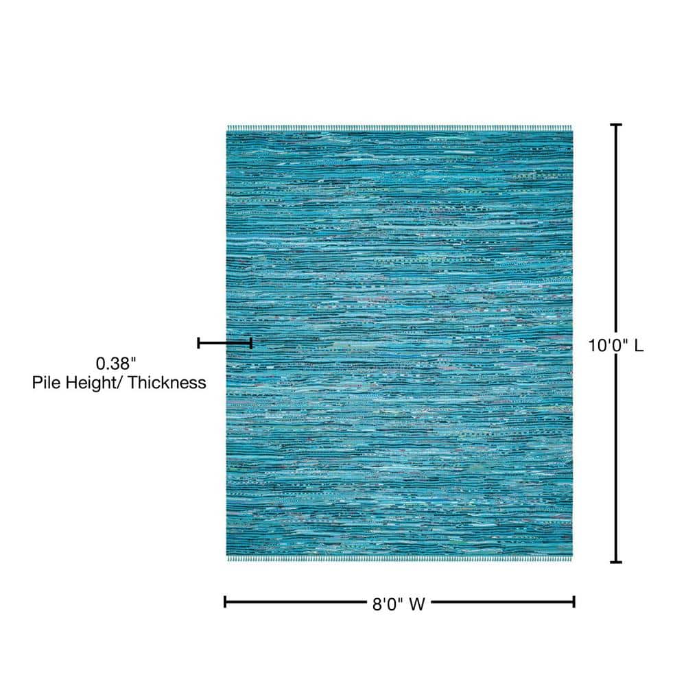 Ivory Cotton Charm 8' x 10' Hand-Woven Boho Stripe Area Rug