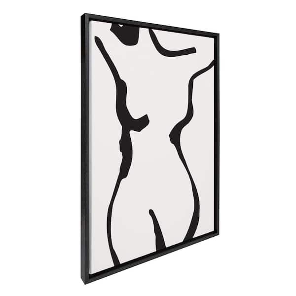 Kate and Laurel Sylvie Timeless Feminine Figural Drawing by the Creative Bunch Studio Framed Art Print 23 in. x 33 in.