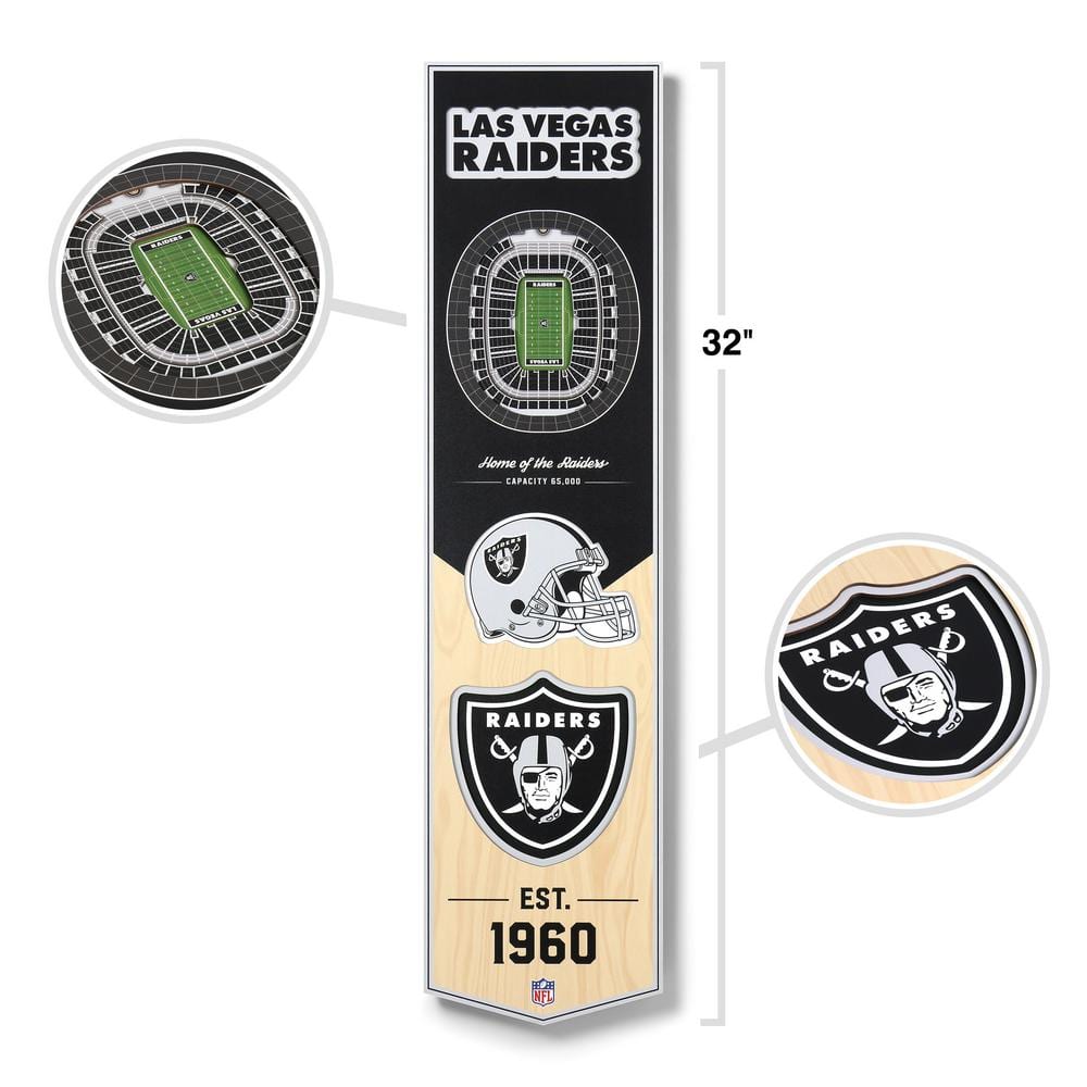 YouTheFan NFL Las Vegas Raiders 3D Stadium 8 x 32 Banner-Allegiant Stadium  Decorative Word Sign 0954897 - The Home Depot
