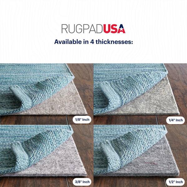 RUGPADUSA Essentials 7 ft. x 9 ft. Rectangle Felt + Rubber Non-Slip 1/4 in.  Thick Rug Pad RPER22-1659 - The Home Depot