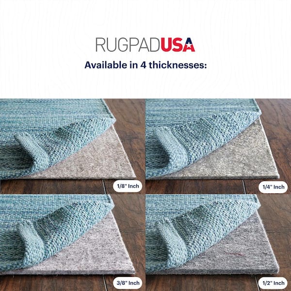 Rug Pad USA, 1/2 Thickness, 12'x18', Eco Plush Felt Rug Pads- Preserve Rug, Protect Floor