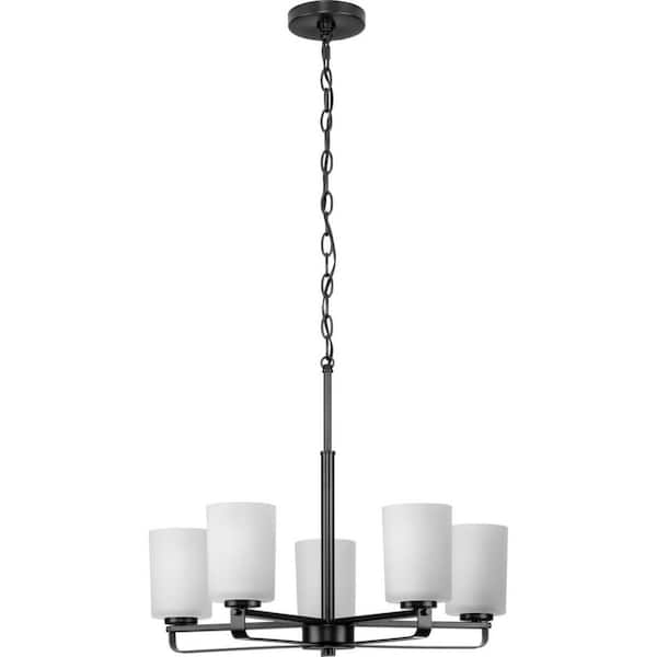 Progress Lighting Rexington 5-Light Matte Black Modern/Contemporary Chandelier