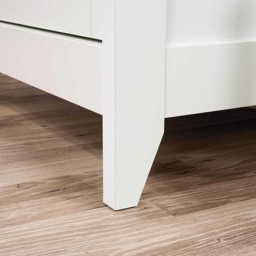 Soft White and Oak Lateral File Cabinet with Open Shelf